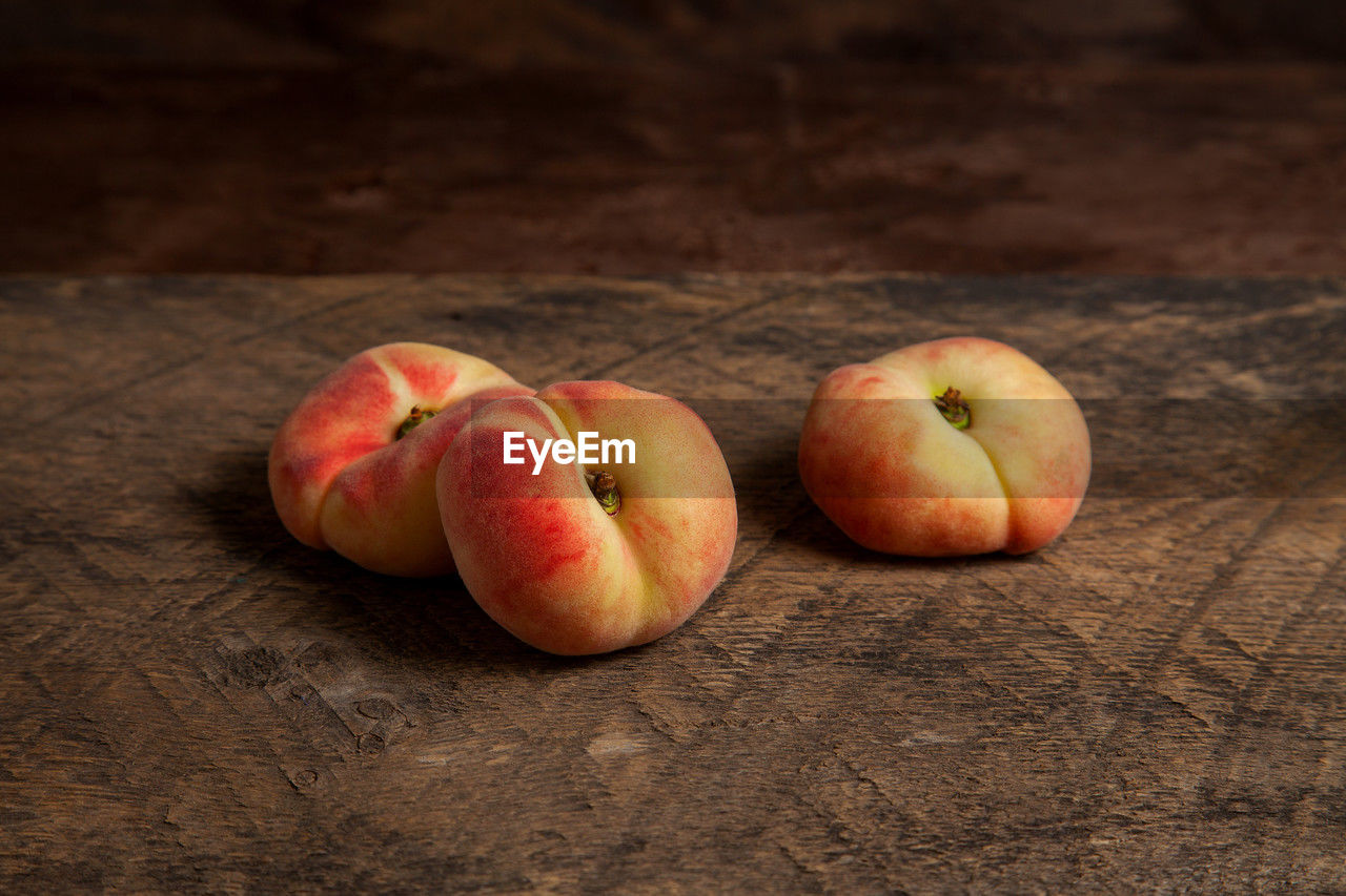 high angle view of apple on table