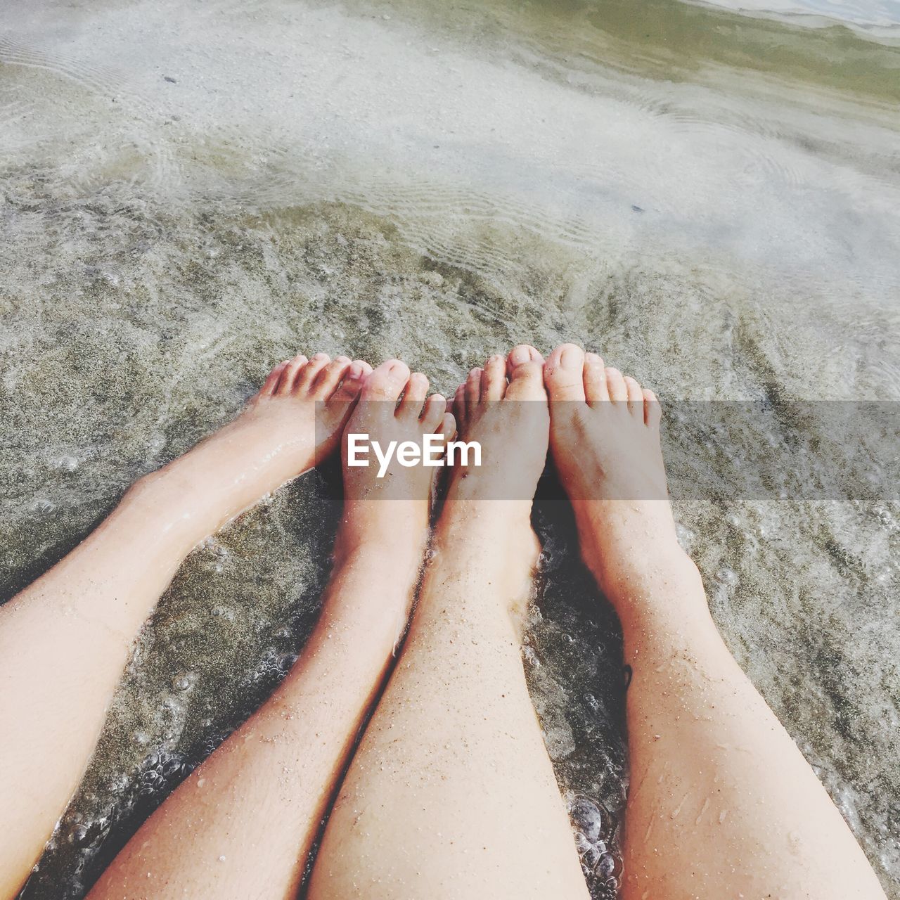 Low section of people relaxing at beach