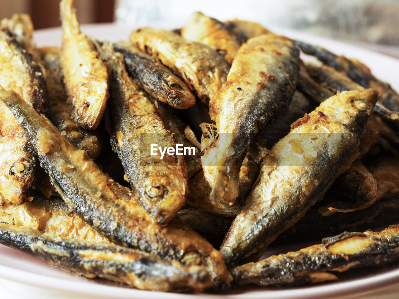 Fried herring on a plate