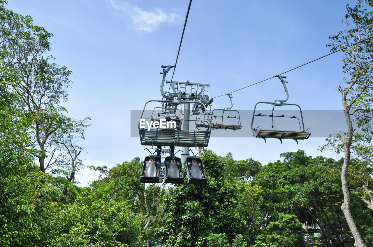 OVERHEAD CABLE CAR AGAINST SKY