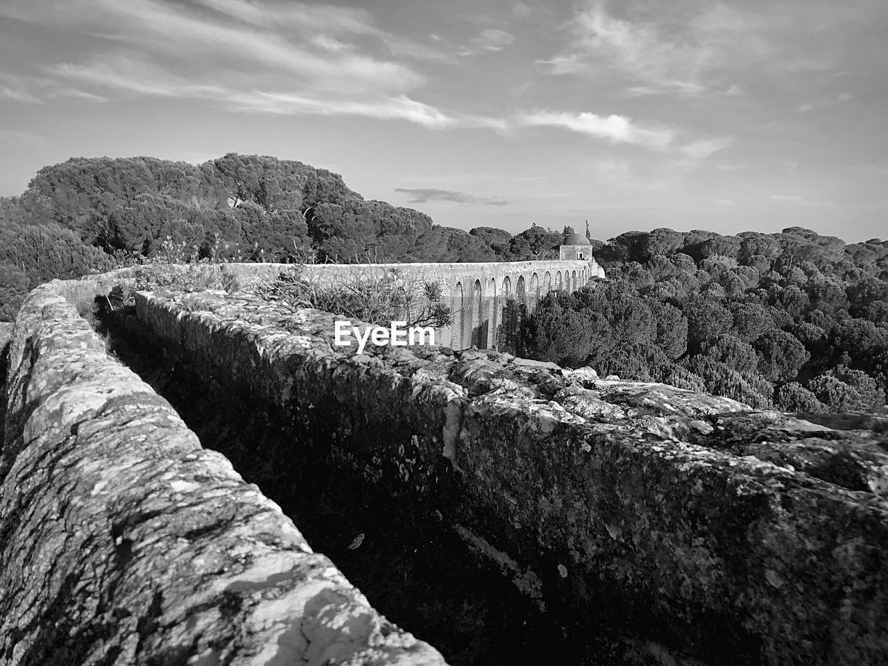 Scenic view of old aqueduct 