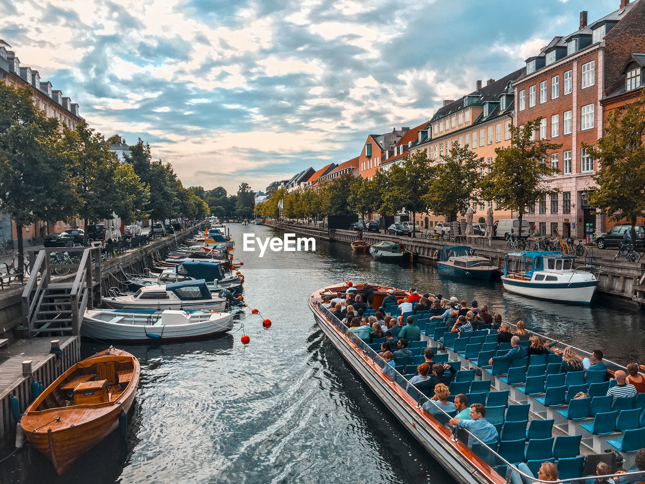 View of boats in copenhagen city river