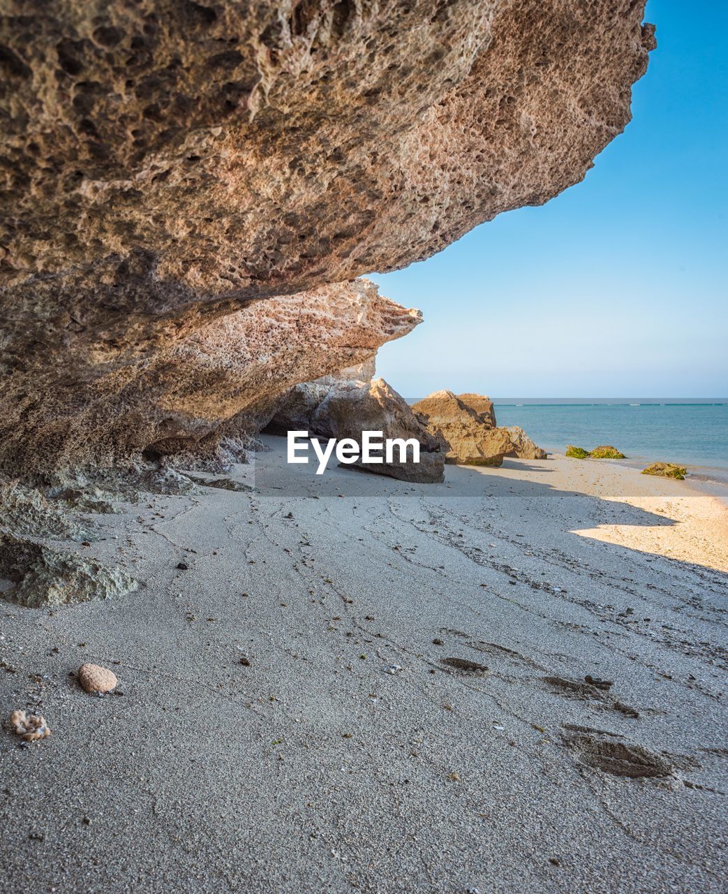 Scenic view of sea shore against sky