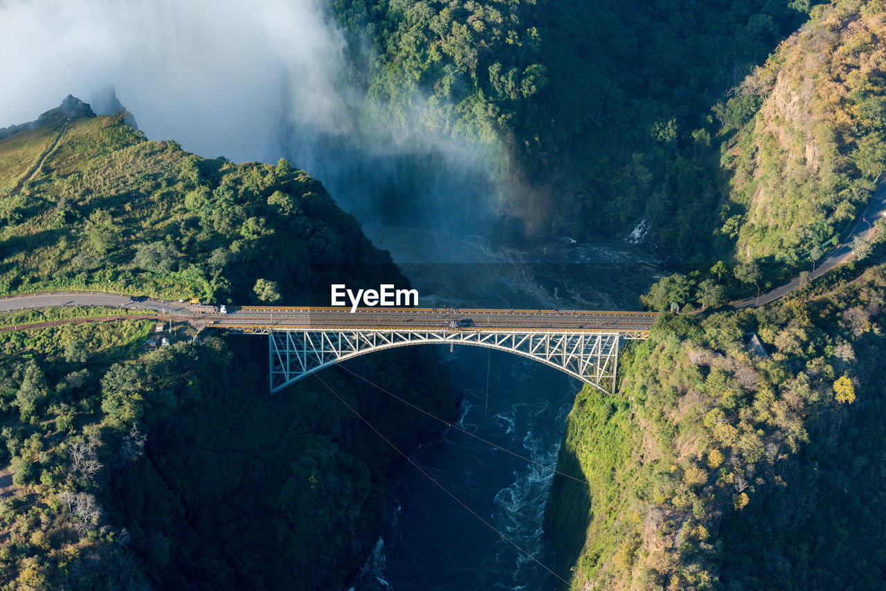 High angle view of bridge over river