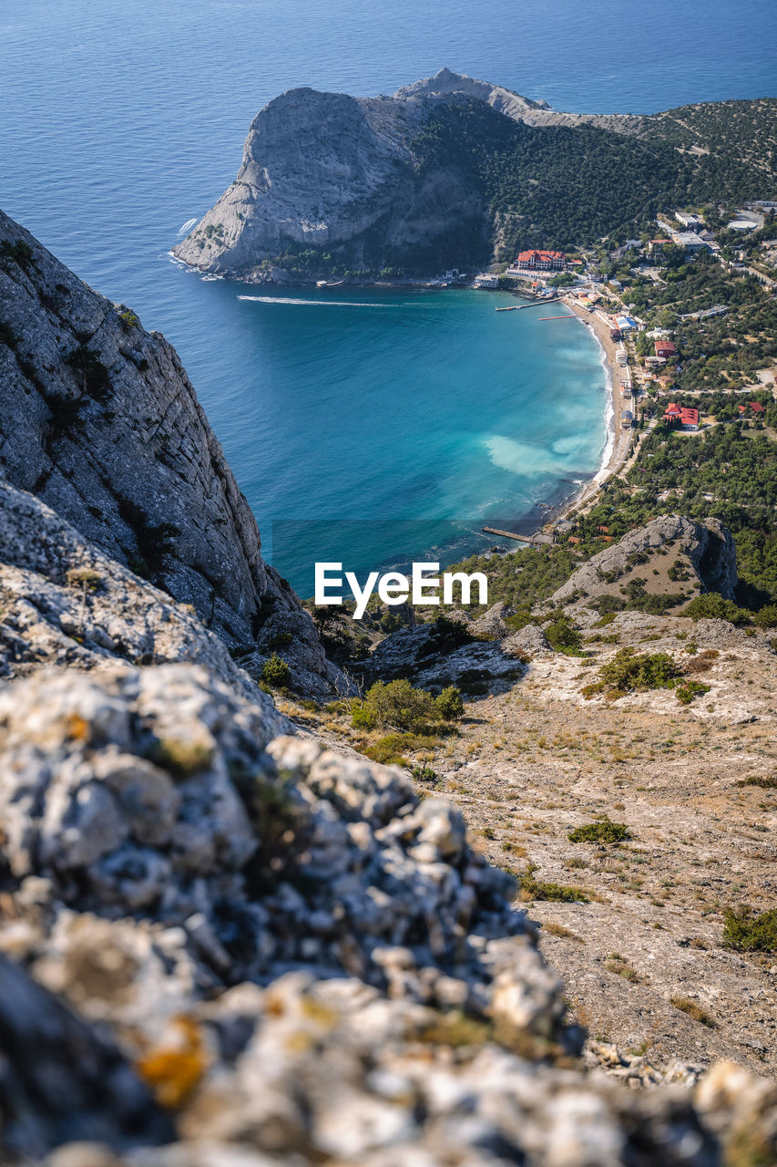 HIGH ANGLE VIEW OF SEA SHORE