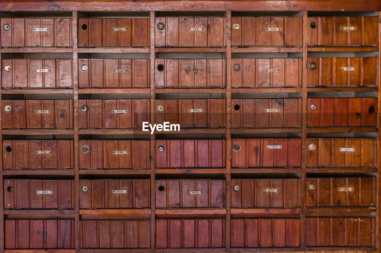 Old apartment complex housing mailboxes