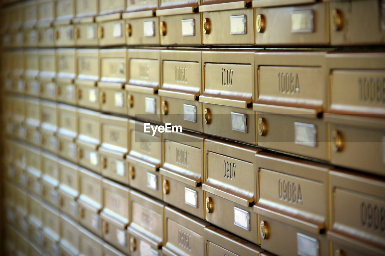 Full frame shot of mailboxes