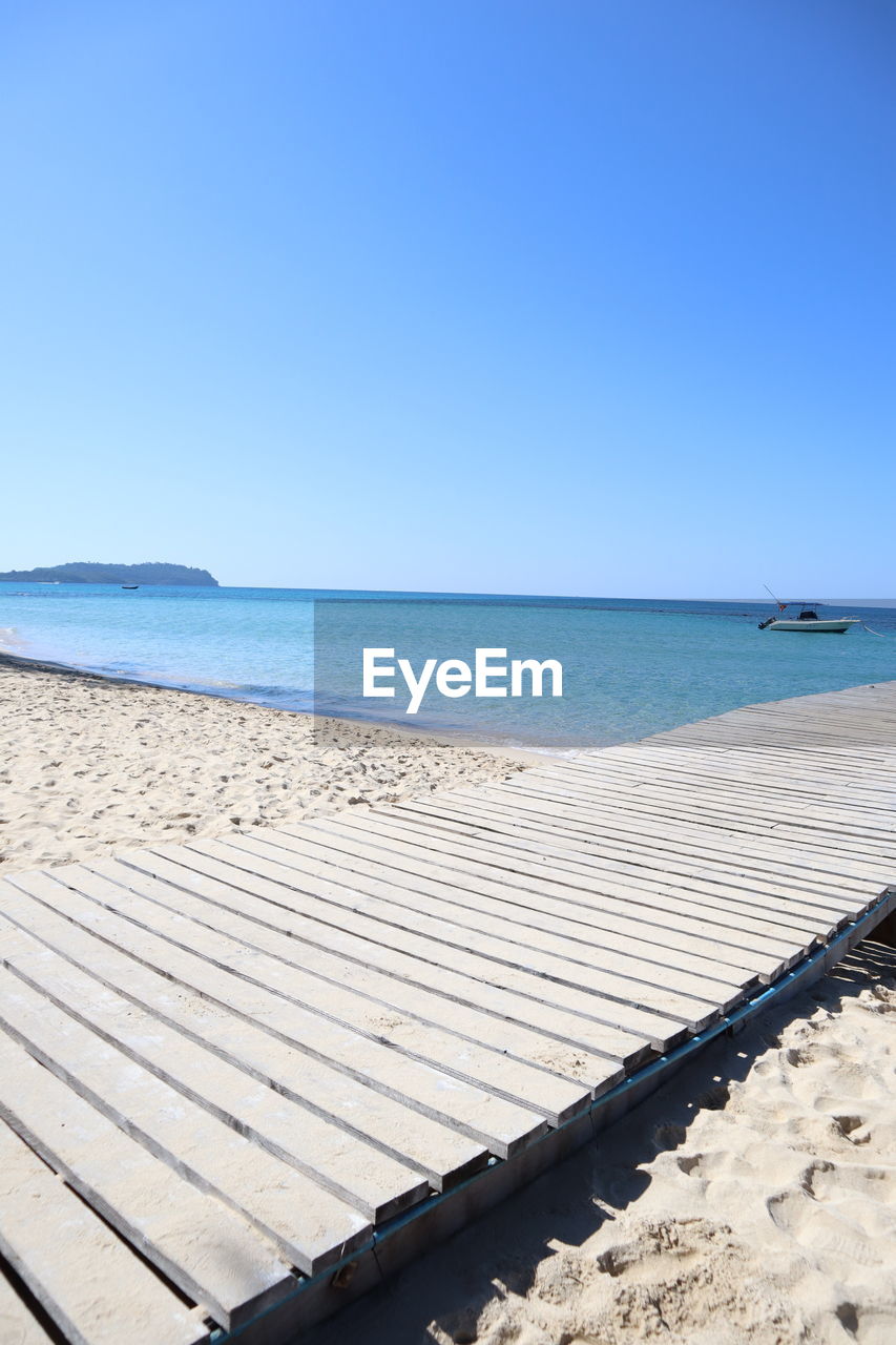 SCENIC VIEW OF BEACH AGAINST CLEAR SKY