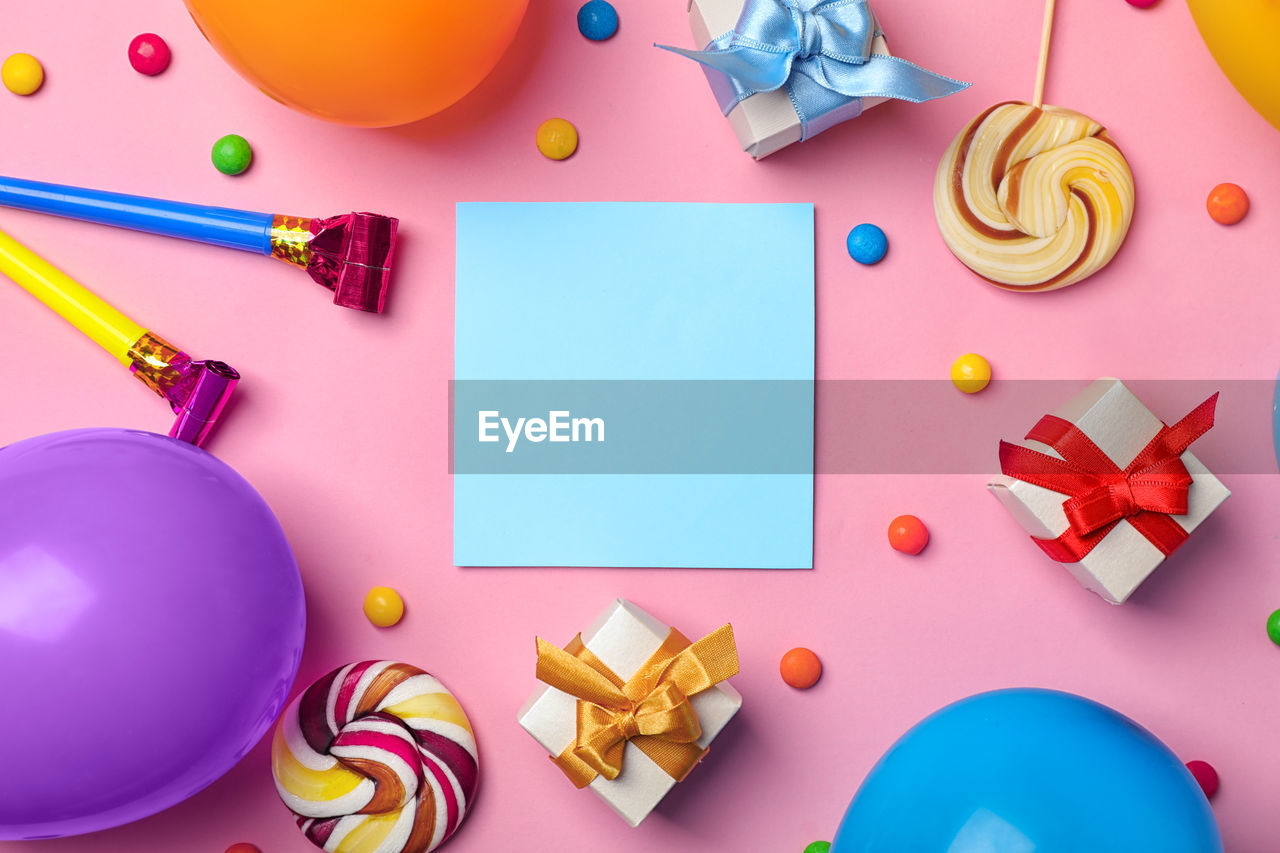 high angle view of christmas decoration on table