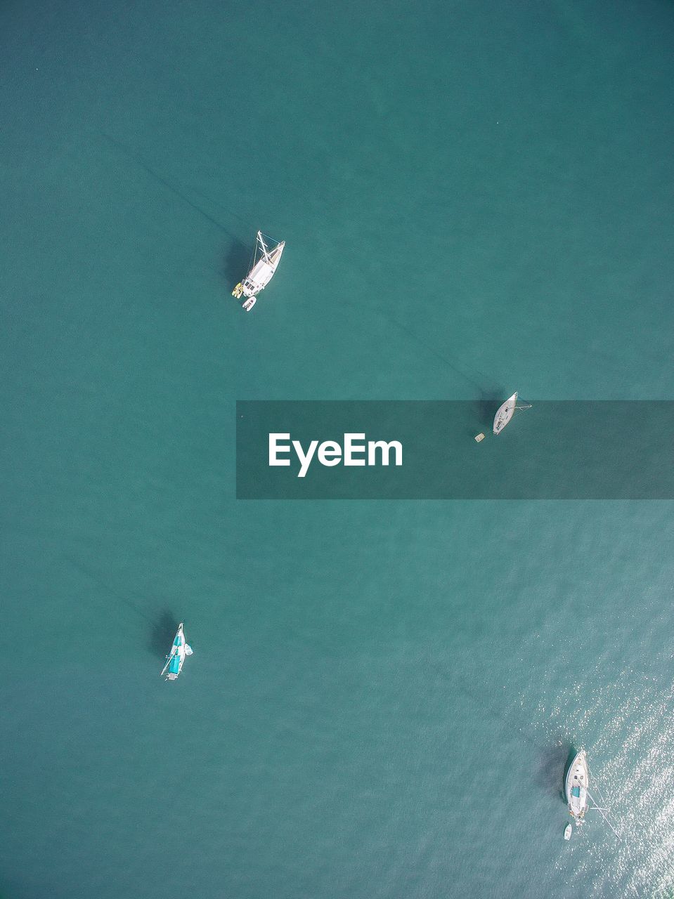 Aerial view of boats on sea