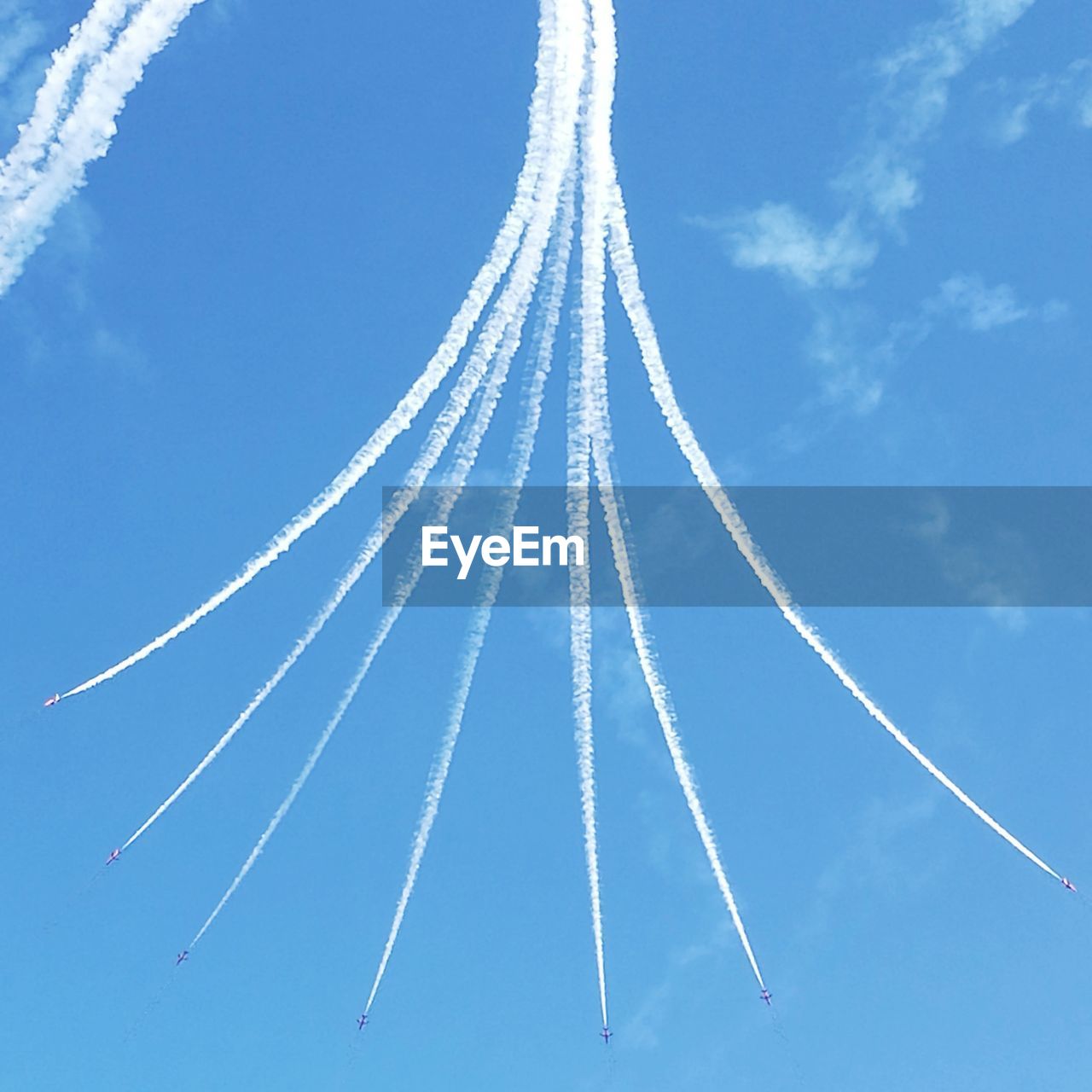 Low angle view of vapor trail in sky