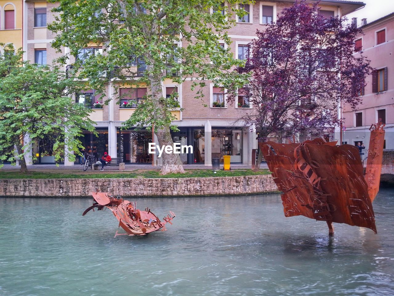 MAN IN CITY AGAINST TREE IN BACKGROUND