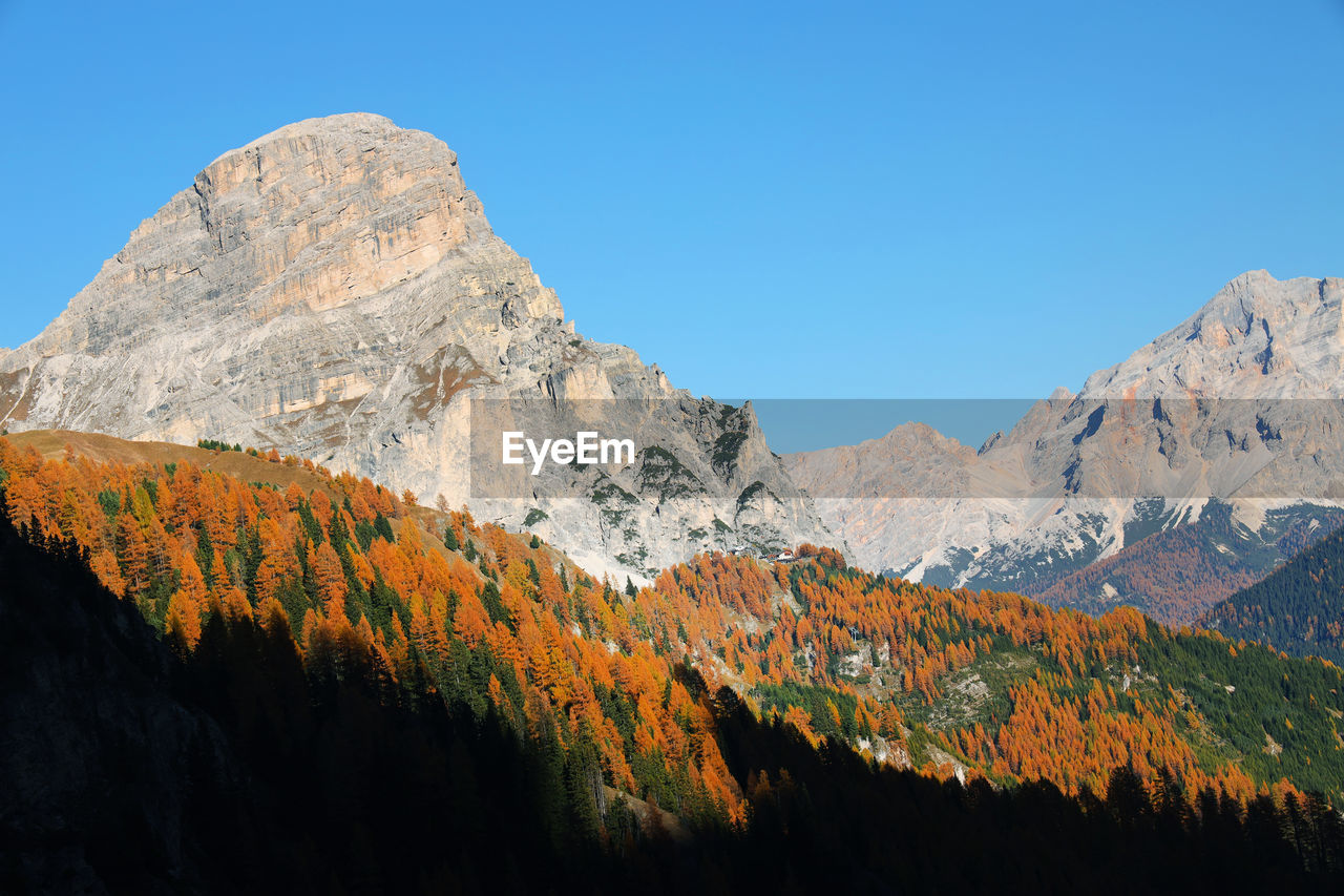 Scenic view of mountains against clear sky