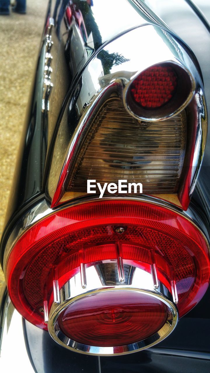 HIGH ANGLE VIEW OF RED VINTAGE CAR