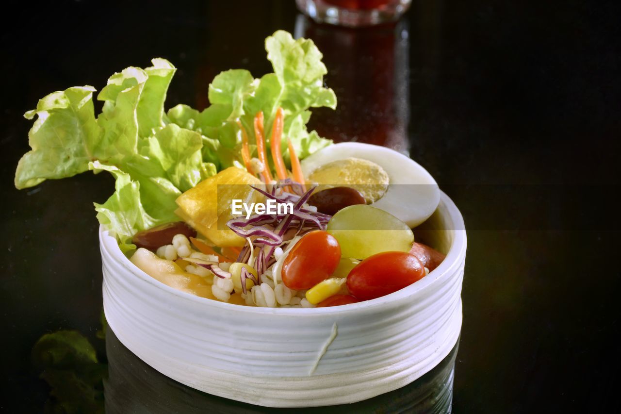 Close-up of fruit salad in bowl
