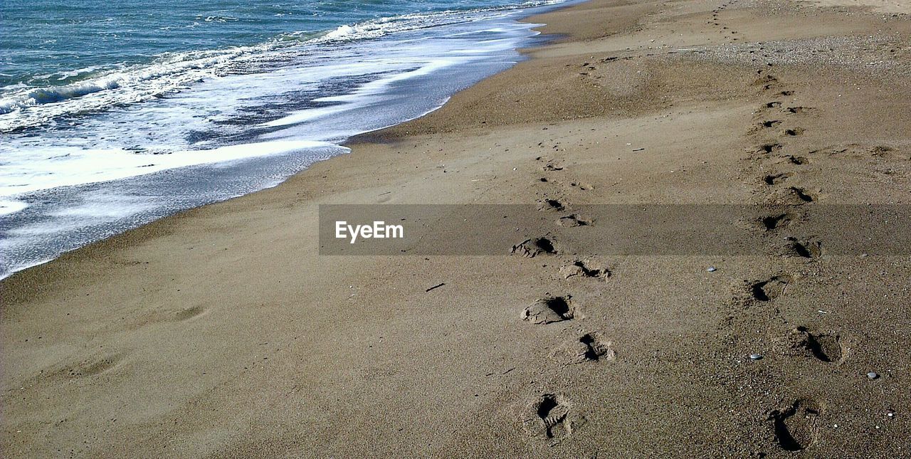 High angle view of beach