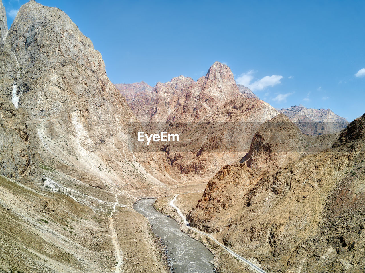 Scenic view of rocky mountains against sky