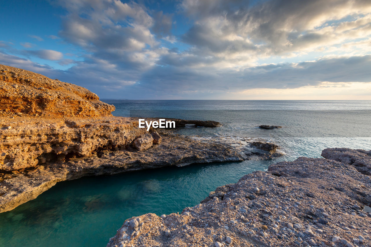 Evening seascape taken on atherina beach near goudouras village, crete