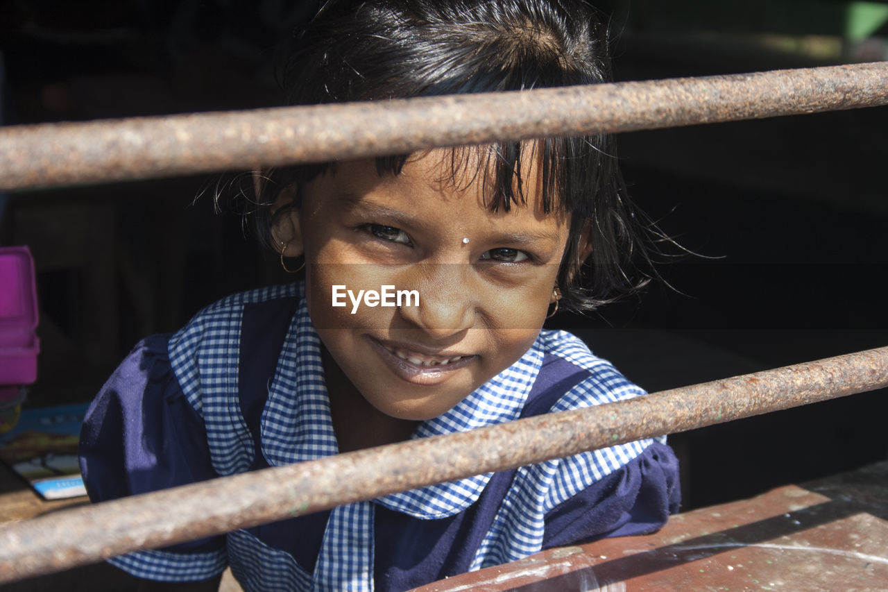 Portrait of smiling girl in school