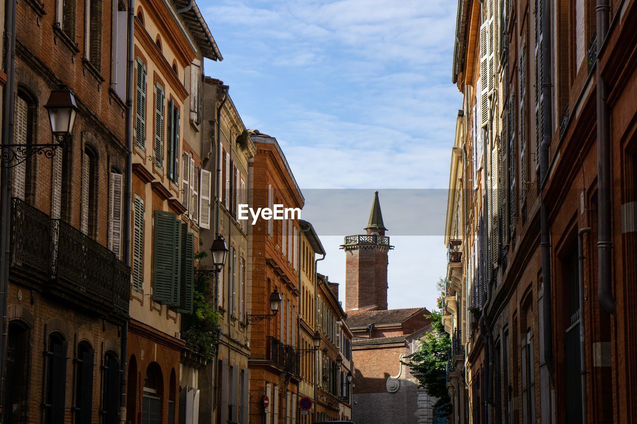 Low angle view of buildings in city