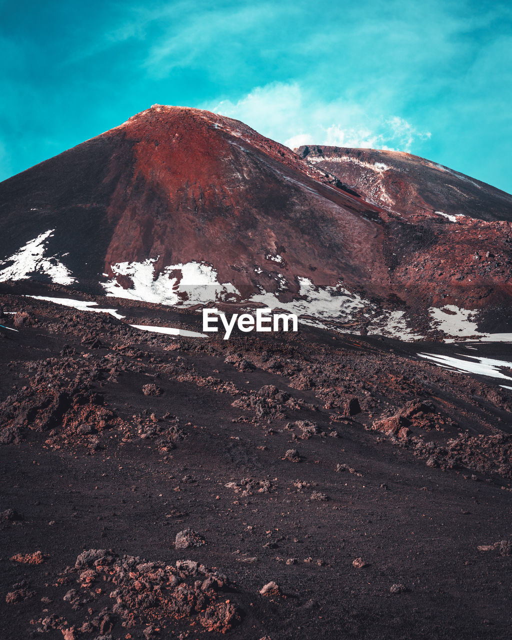 Etna, volcano, vulkan, mountain, snow, rocks, rock formation