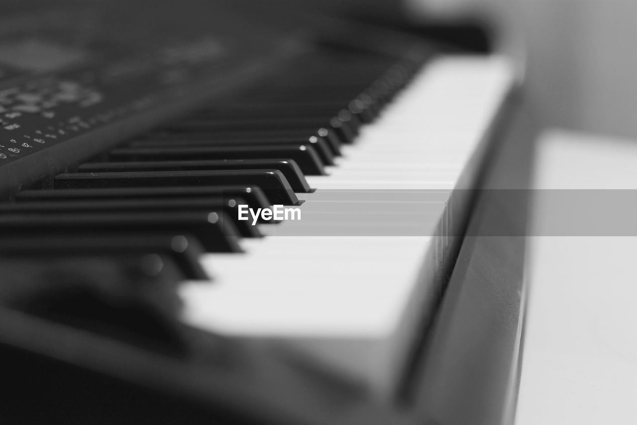 Close-up of piano keys