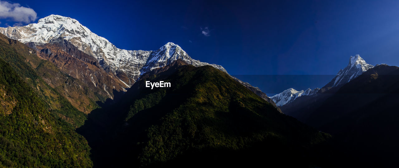 Panoramic view of mountains against sky