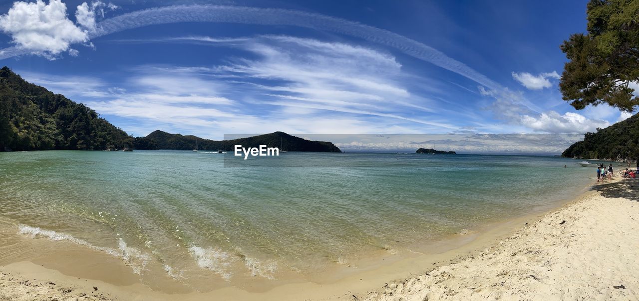 Scenic view of beach against sky