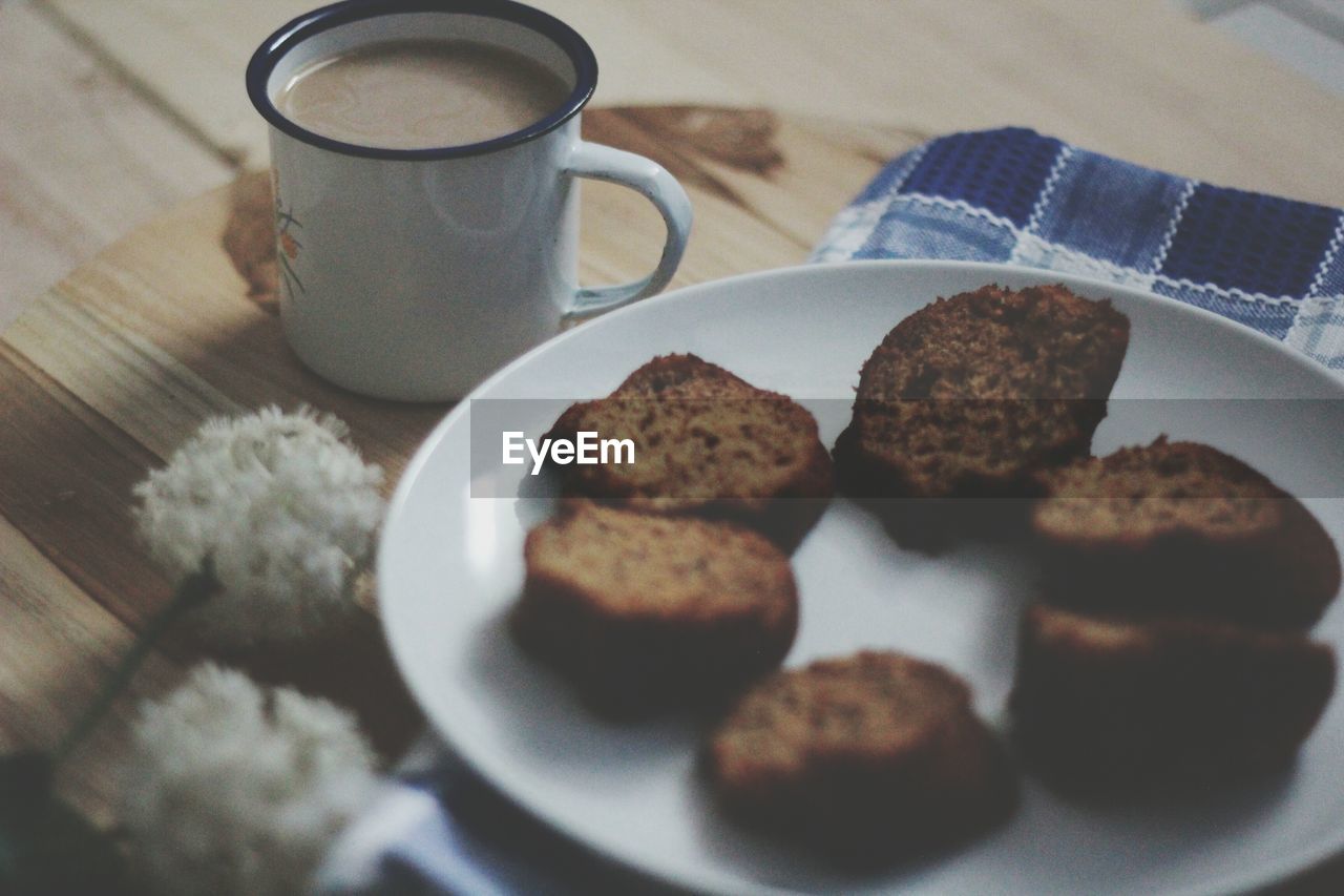 CLOSE-UP OF COOKIES IN PLATE