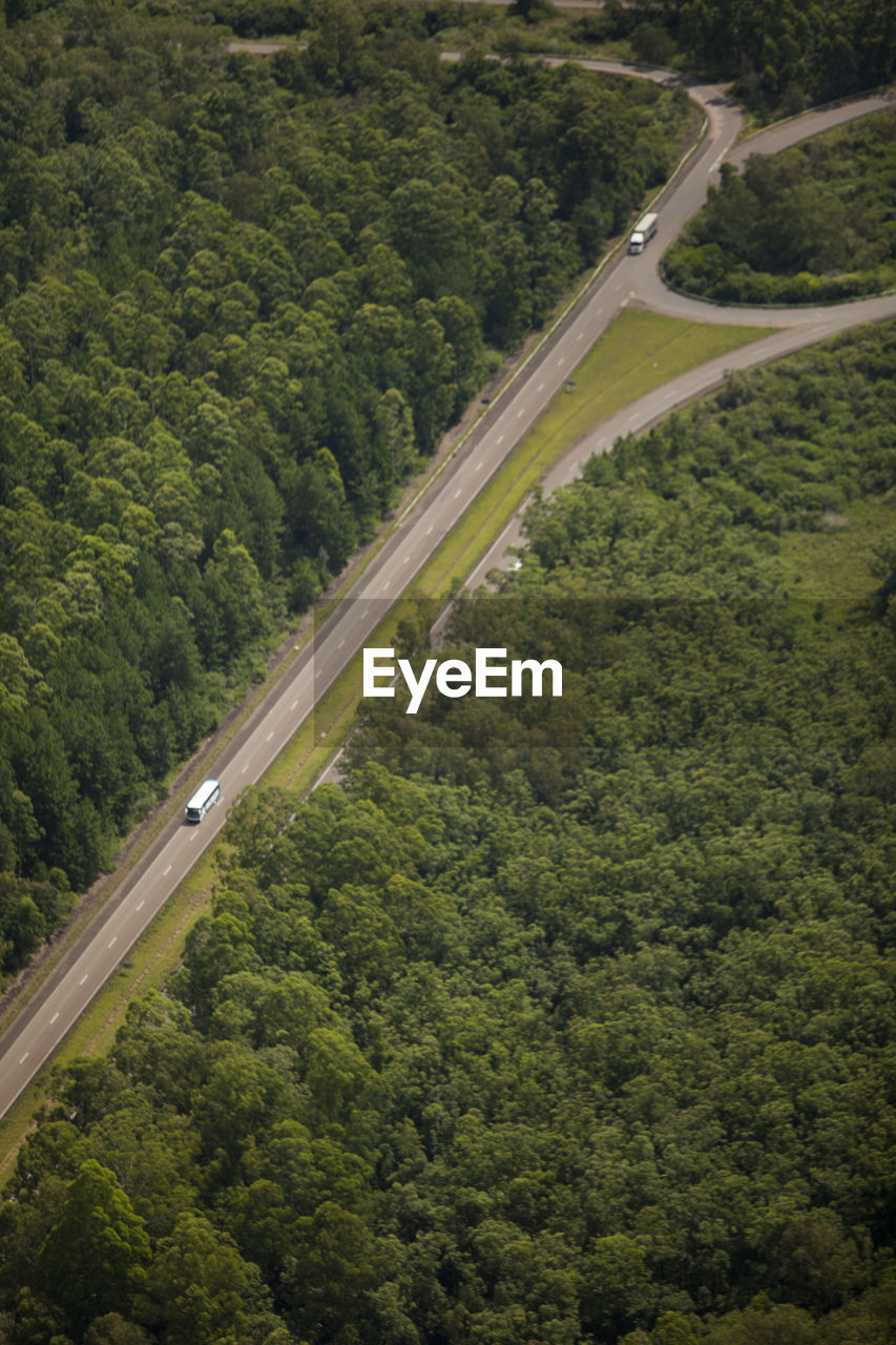 Aerial view of road and highway