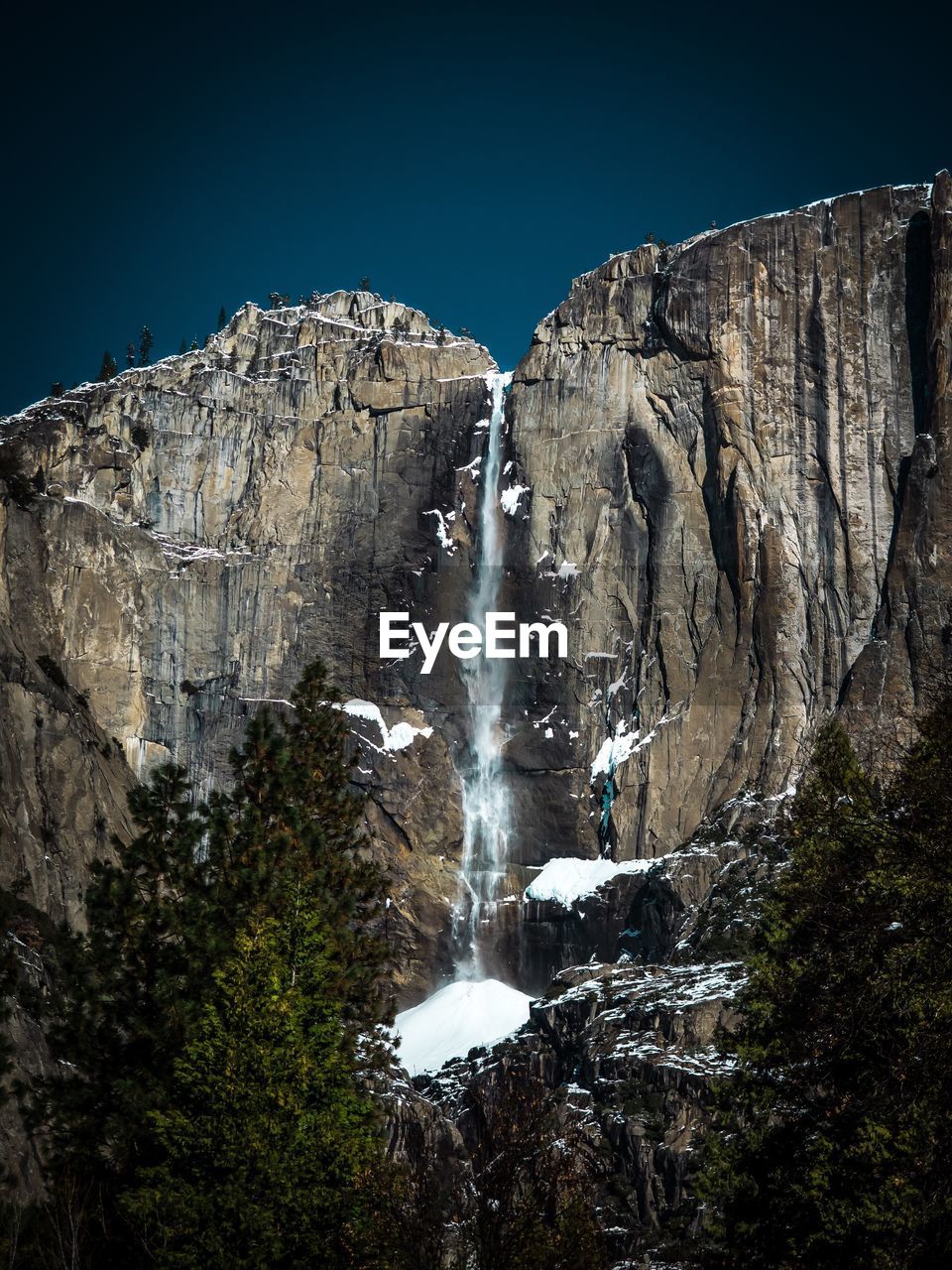 Water flowing through rocks