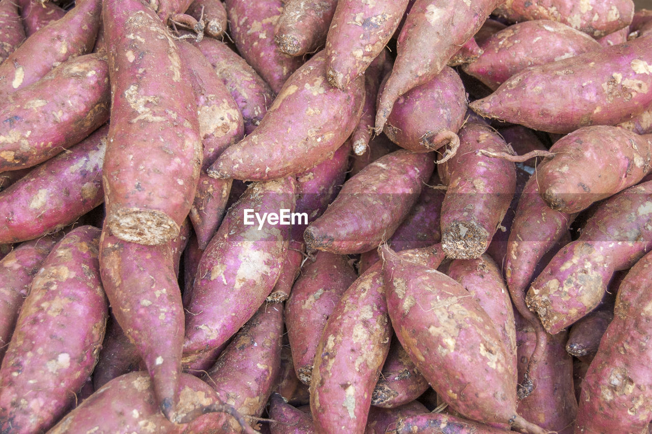 Full frame shot of sweet potatoes