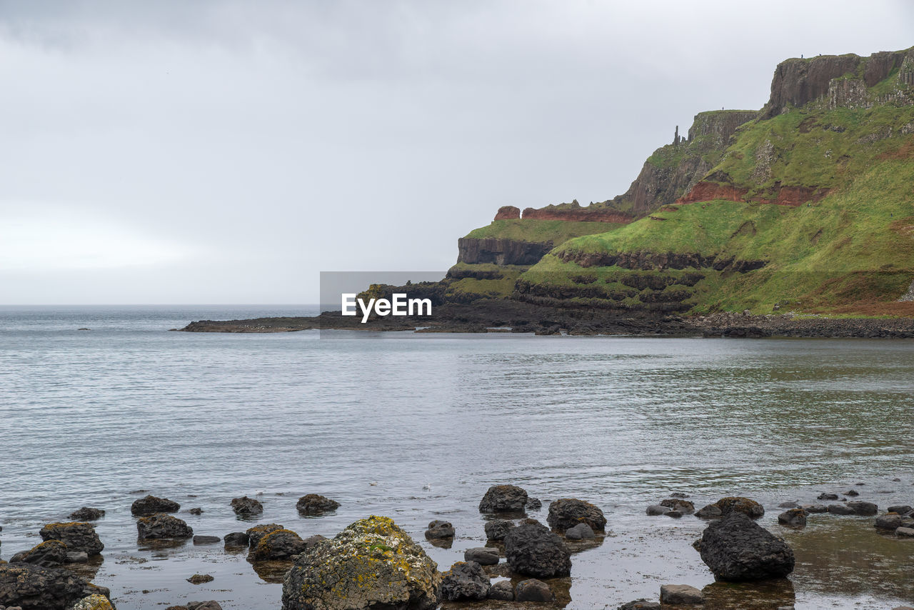 SCENIC VIEW OF SEA AND ROCKS AGAINST SKY