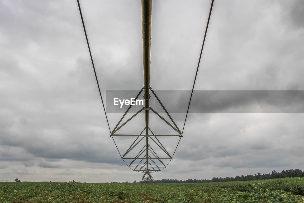 Scenic view of field against cloudy sky