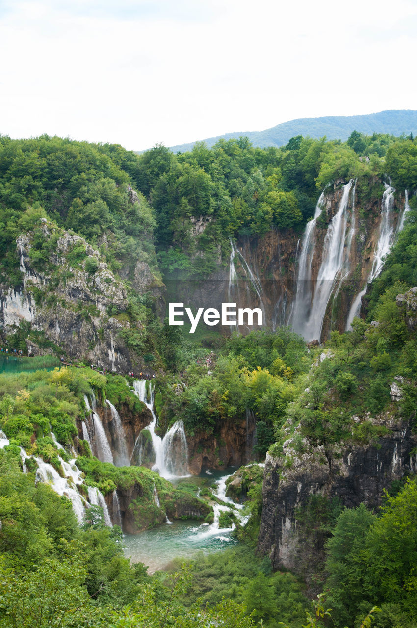 Scenic view of waterfall