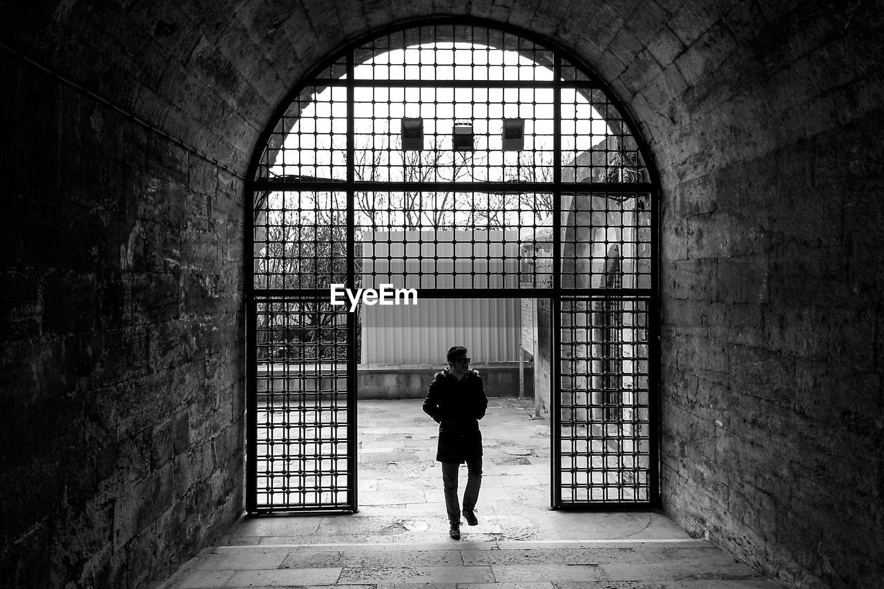 Man walking at entrance