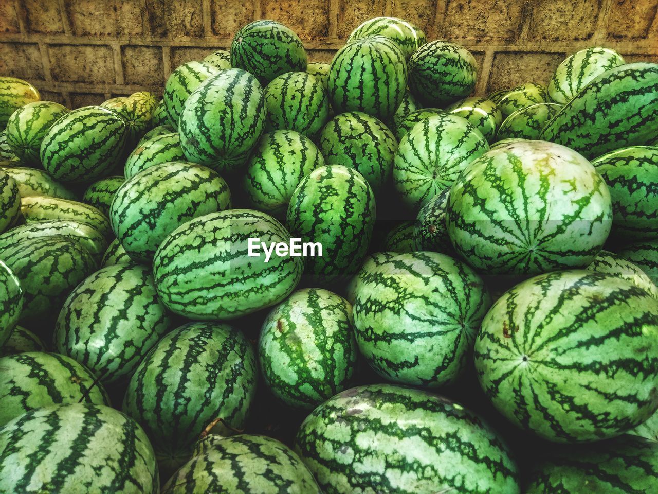 High angle view of fruits for sale in market