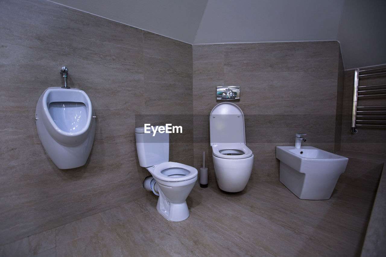 Toilet urinal bidet in the house