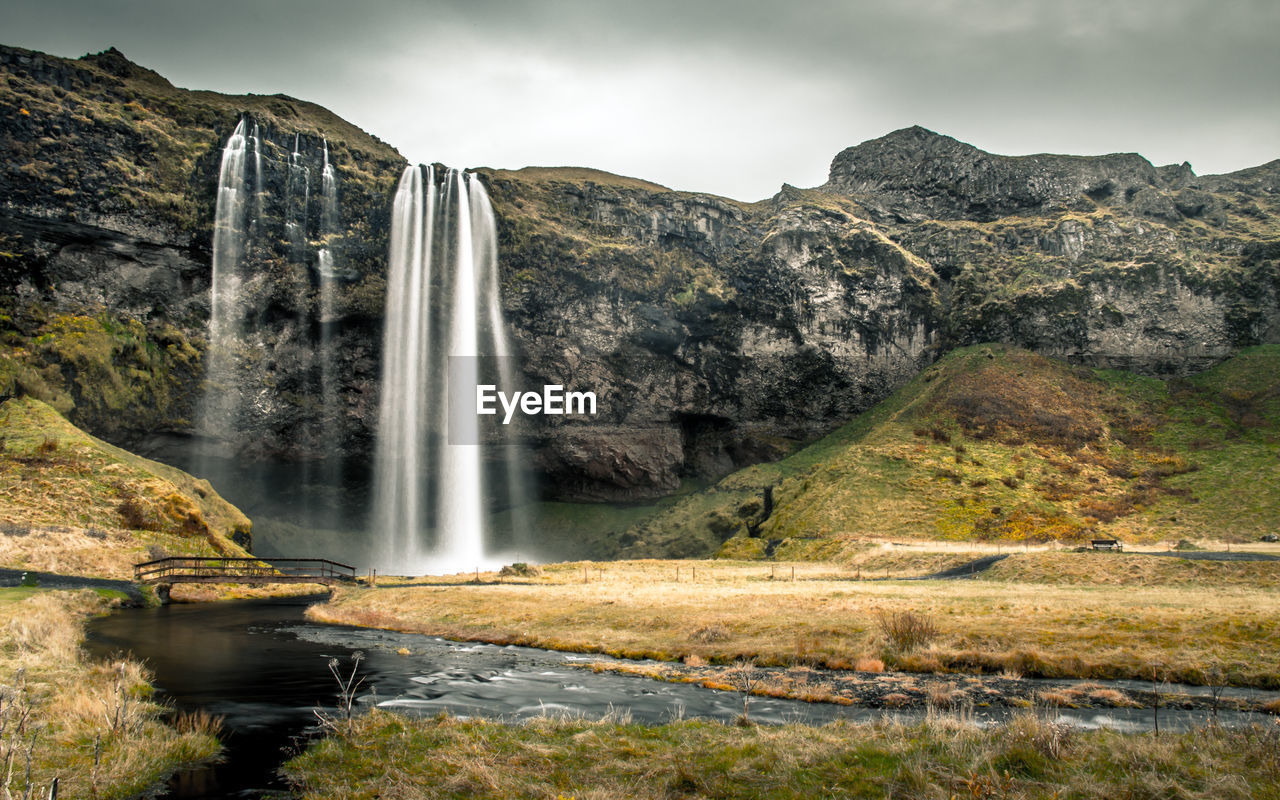 Scenic view of waterfall