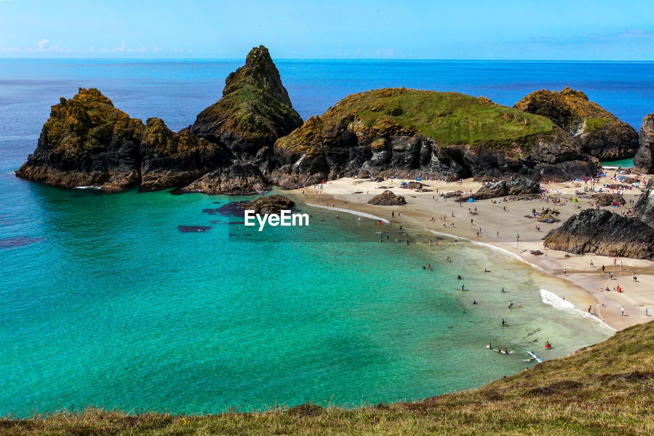 PANORAMIC VIEW OF SEA AND ROCKS