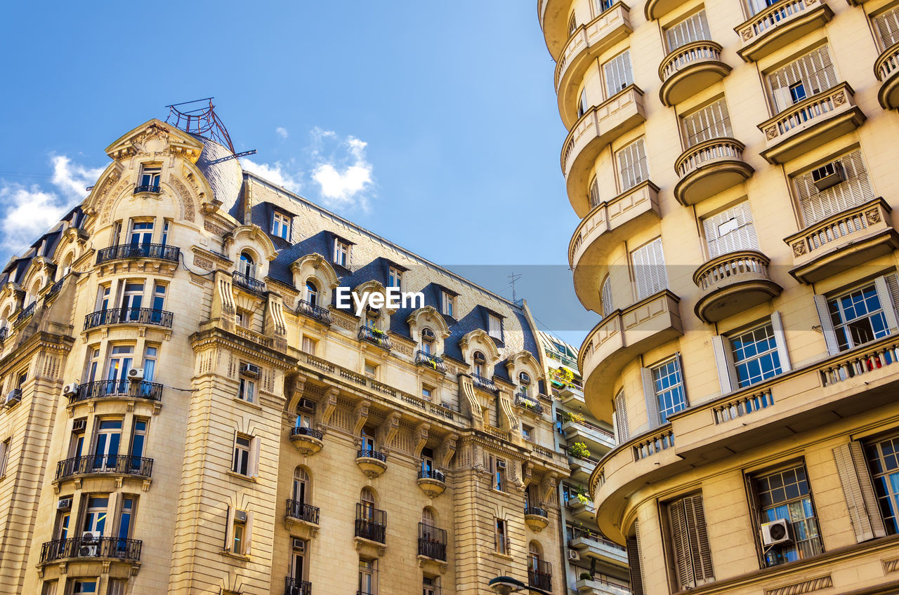 Low angle view of buildings in recoleta