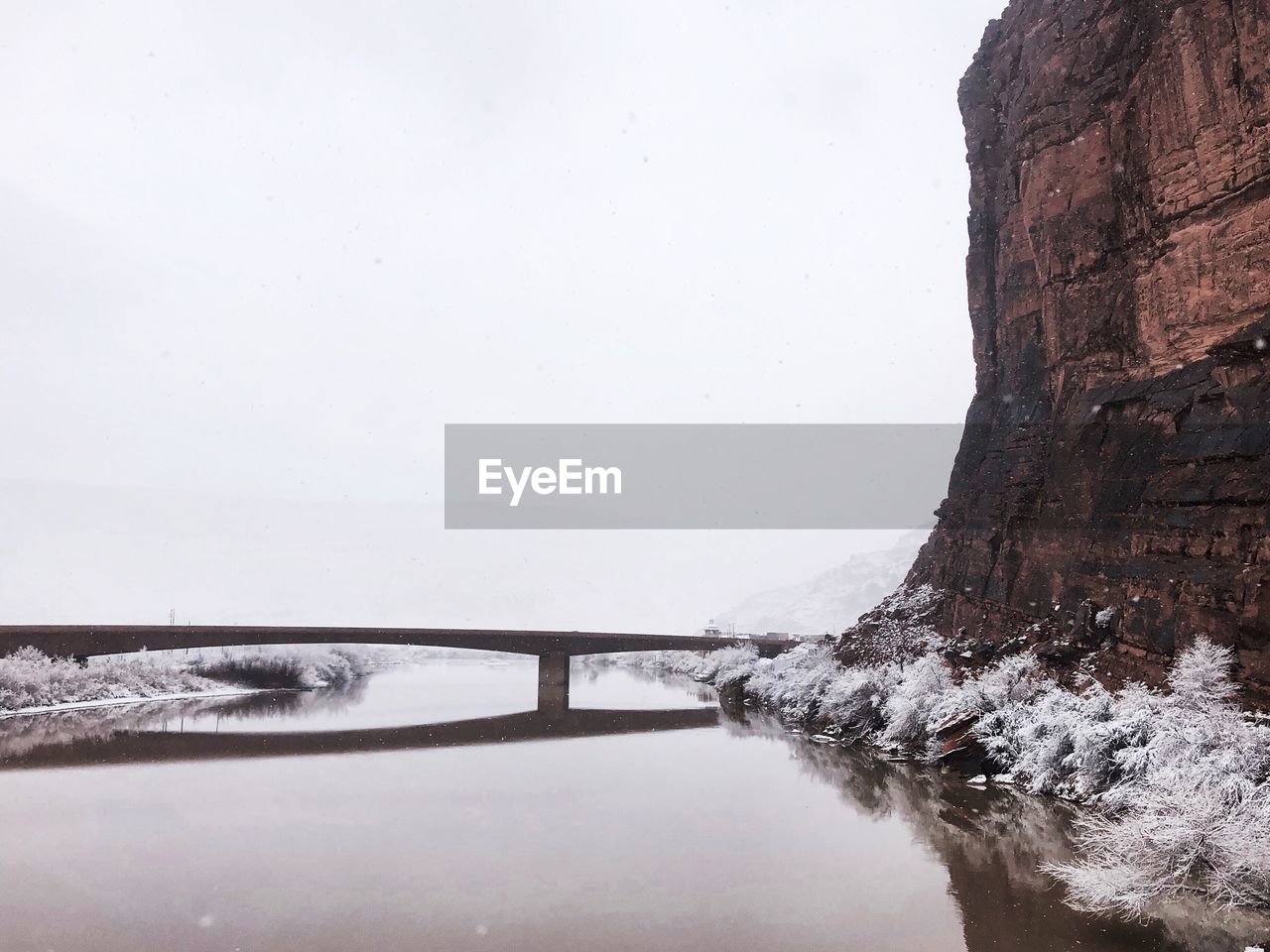 Scenic view of sea against sky during winter