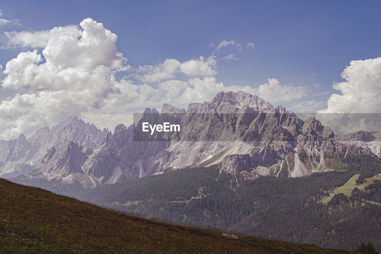 Spectacular view of the dolomites from val pusteria