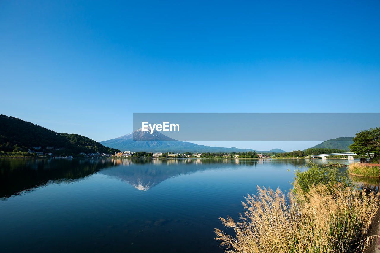 SCENIC VIEW OF LAKE AGAINST BLUE SKY