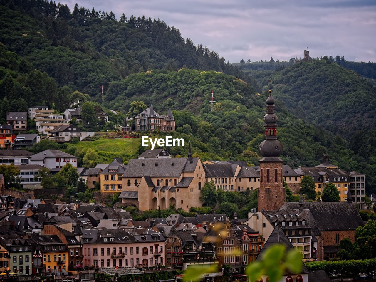 High angle view of buildings in city