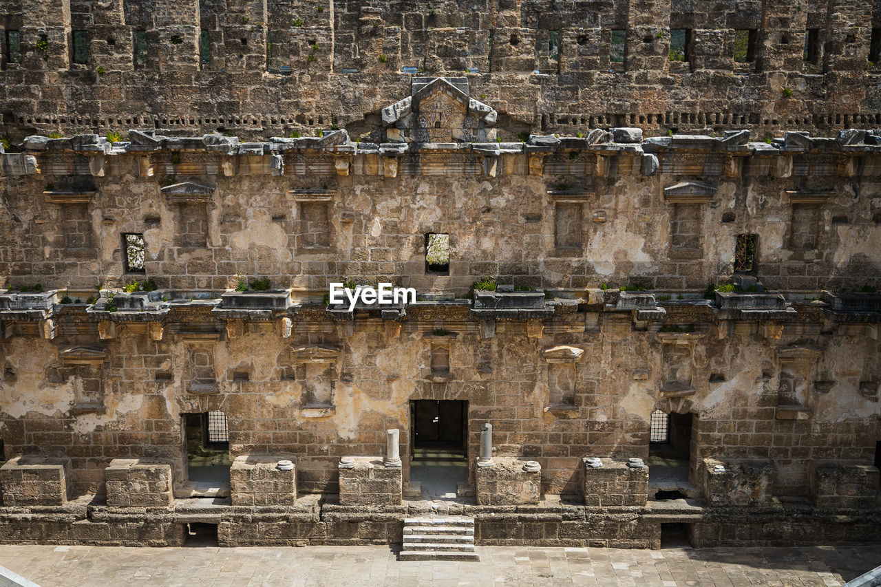 Roman amphitheater of aspendos ancient city near antalya, turkey. an antique ruined city