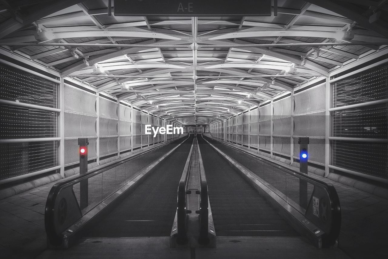 Moving walkway in airport