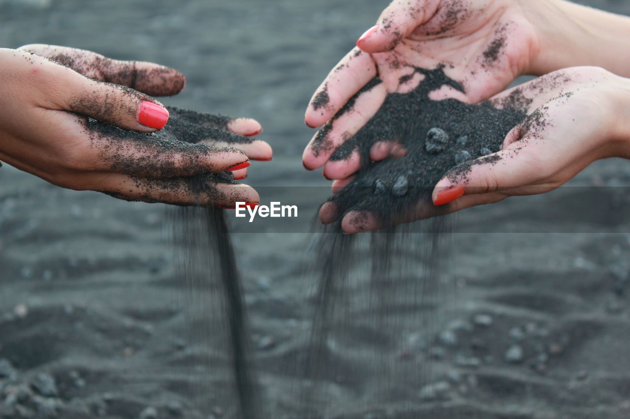 CLOSE-UP OF HANDS HOLDING WATER