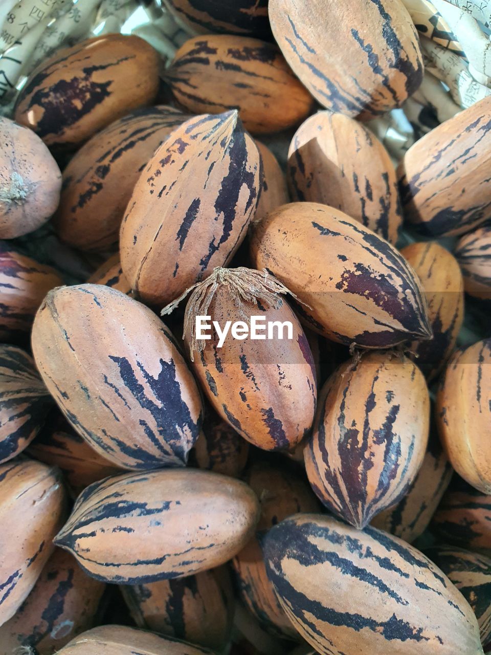 Full frame shot of nuts for sale at market