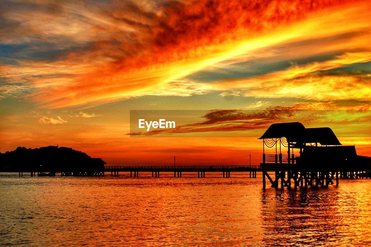 SCENIC VIEW OF BEACH AT SUNSET